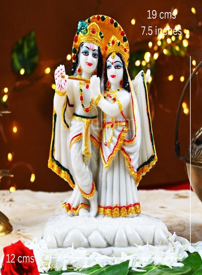 Servdharm Resin Radha Krishna Murti for Home, Lord Radha Krishna ji Marble Finish Statue for Home Decor, Pooja & Gifting, 6.5 Inches Height - Image 5